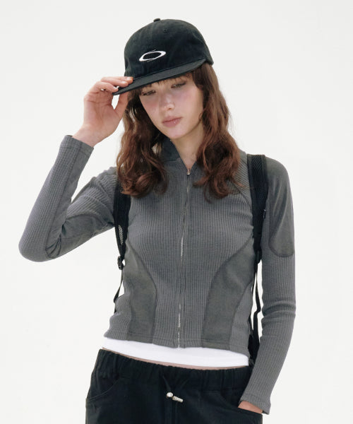 MULTI WAFFLE ZIP-UP CHARCOAL