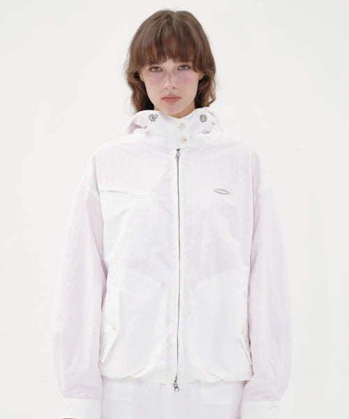 NYLON HOOD WINDBREAKER IVORY
