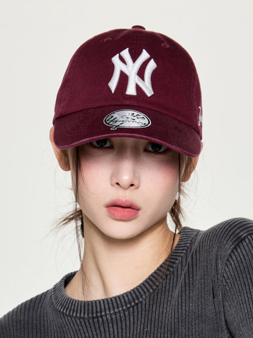 SIGNATURE UNSTRUCTURED BALL CAP NY #KARINA同款! - 12 COLORS WINE