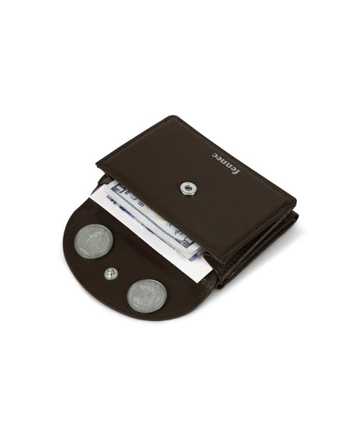 CRINKLE HALFMOON MINI WALLET ESPRESSO AS SHOWN