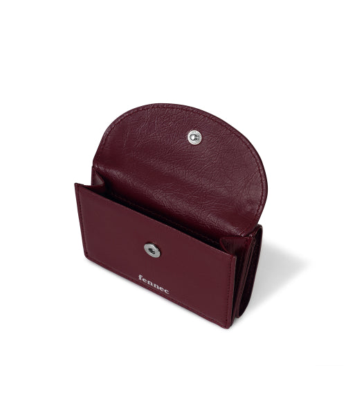 CRINKLE HALFMOON MINI WALLET DEEP CHERRY AS SHOWN