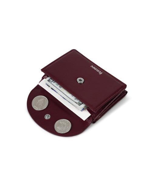 CRINKLE HALFMOON MINI WALLET DEEP CHERRY AS SHOWN
