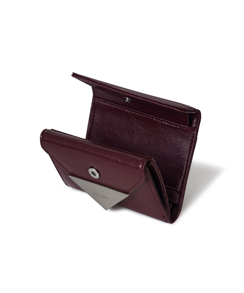 CRINKLE TRIANGLE DOCO WALLET DEEP CHERRY AS SHOWN
