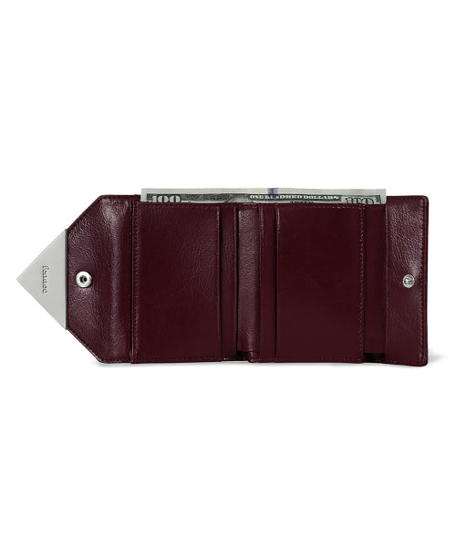 CRINKLE TRIANGLE DOCO WALLET DEEP CHERRY AS SHOWN
