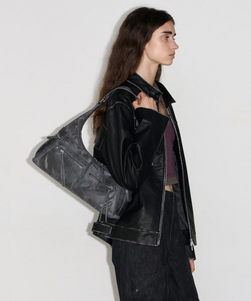 READY HOBO BAG - STONE - 3 COLORS METAL GREY