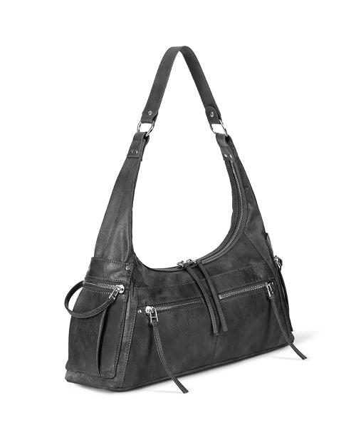 READY HOBO BAG - STONE - 3 COLORS METAL GREY