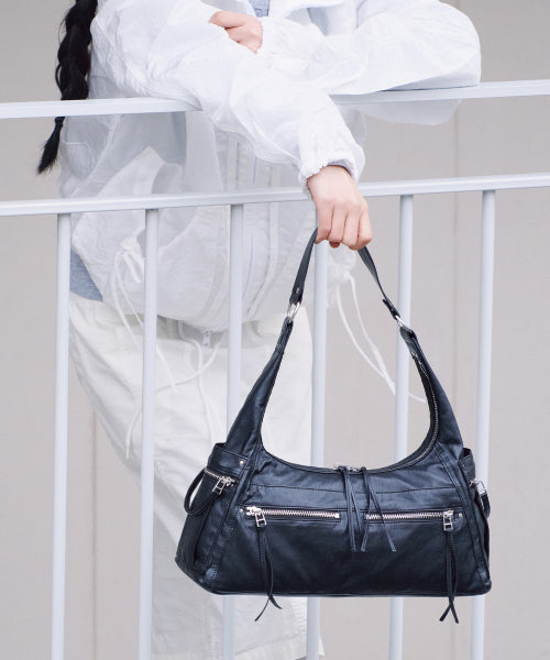 READY HOBO BAG - STONE - 3 COLORS BLACK
