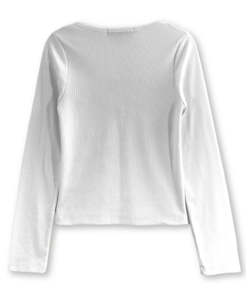 BUTTON SLEEVE LONG - 2 COLORS WHITE
