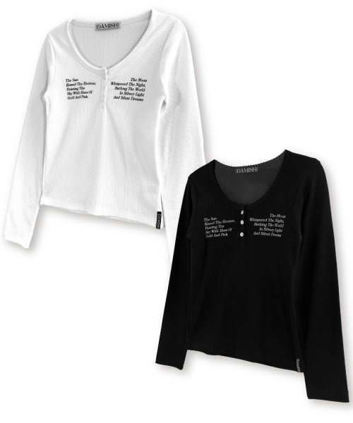 BUTTON SLEEVE LONG - 2 COLORS BLACK