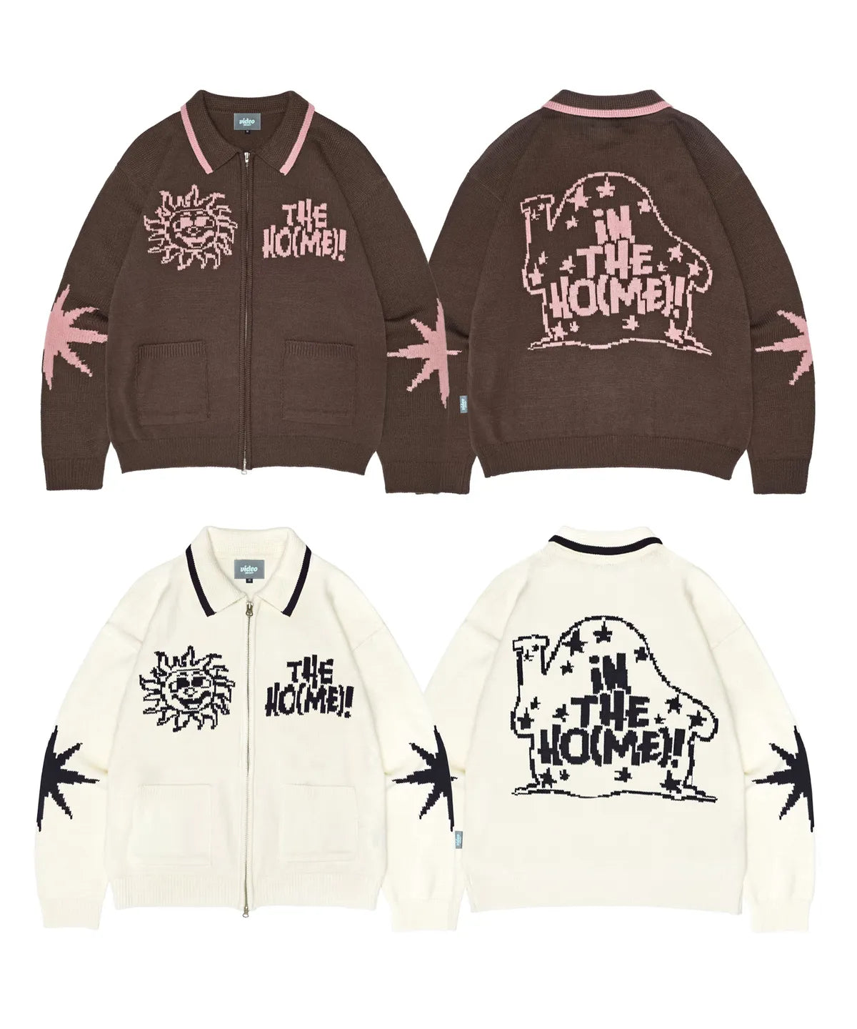 BYEORUI ZIP COWICHAN KNIT ZIP UP - 2  colors