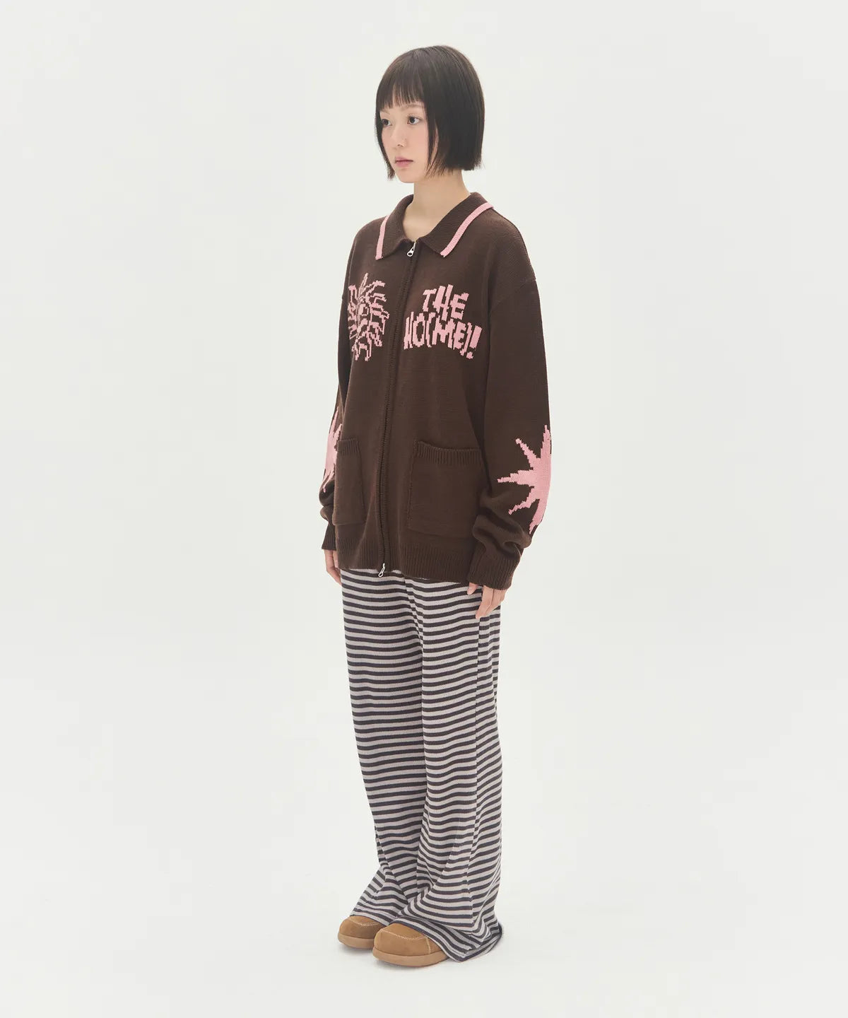 BYEORUI ZIP COWICHAN KNIT ZIP UP - 2  colors