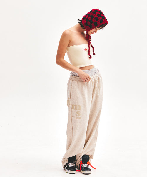 MESSY ALPHA LOGO SWEATPANTS - 3 COLORS OATMEAL