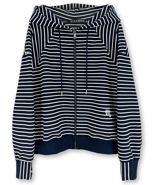 STRIPE HOODIE - 3 COLORS NAVY