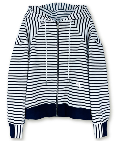 STRIPE HOODIE - 3 COLORS WHITE