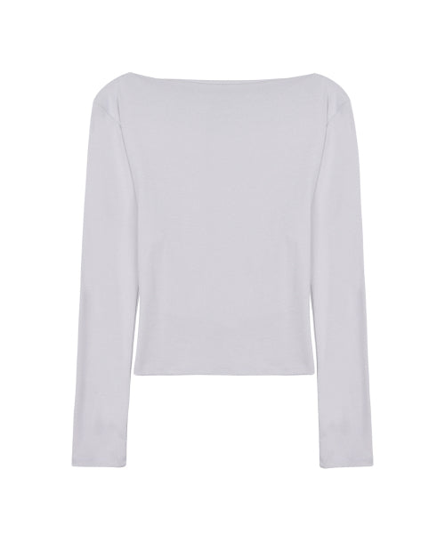 SHIRRING DRAPE BOAT NECK TOP #徐睿知同款! - 5 COLORS PURPLE