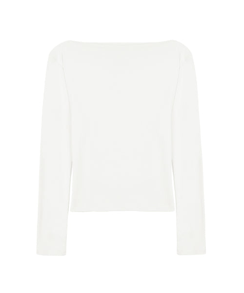 SHIRRING DRAPE BOAT NECK TOP #徐睿知同款! - 5 COLORS IVORY