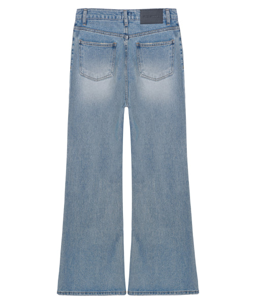 PIPING POCKET BOOTSCUT DENIM PANTS #徐睿知同款! BLUE