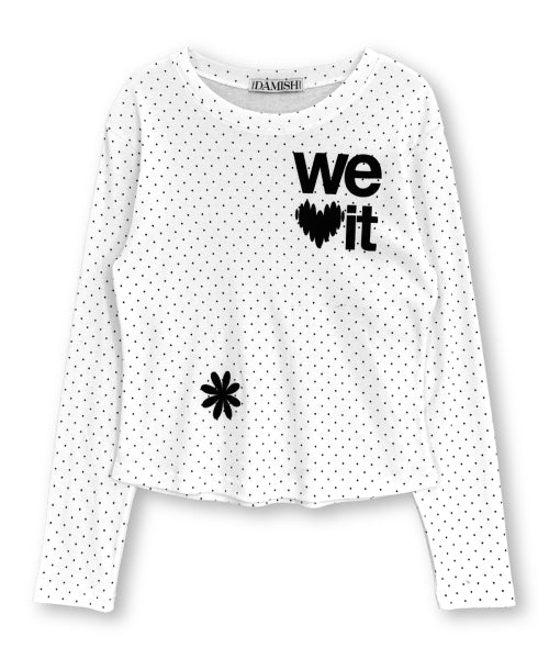 LOVE GRAPHIC DOT SLEEVE LONG - 2 COLORS IVORY