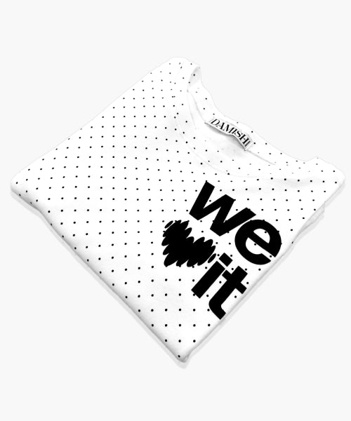 LOVE GRAPHIC DOT SLEEVE LONG - 2 COLORS IVORY