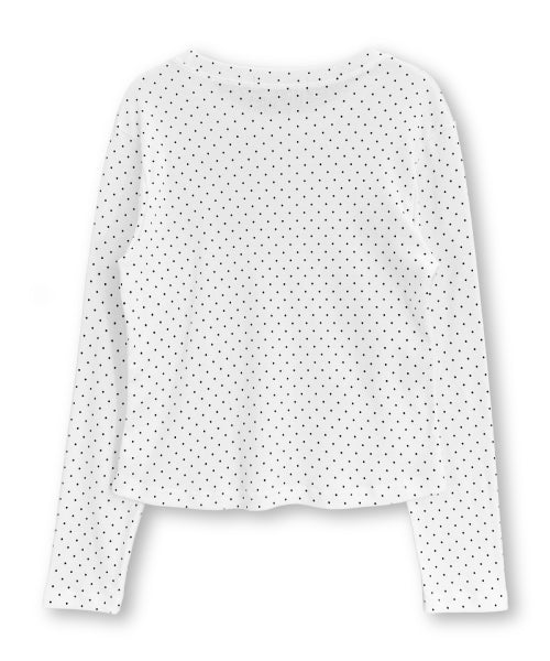 LOVE GRAPHIC DOT SLEEVE LONG - 2 COLORS IVORY