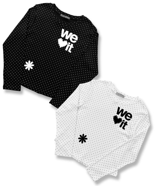 LOVE GRAPHIC DOT SLEEVE LONG - 2 COLORS IVORY