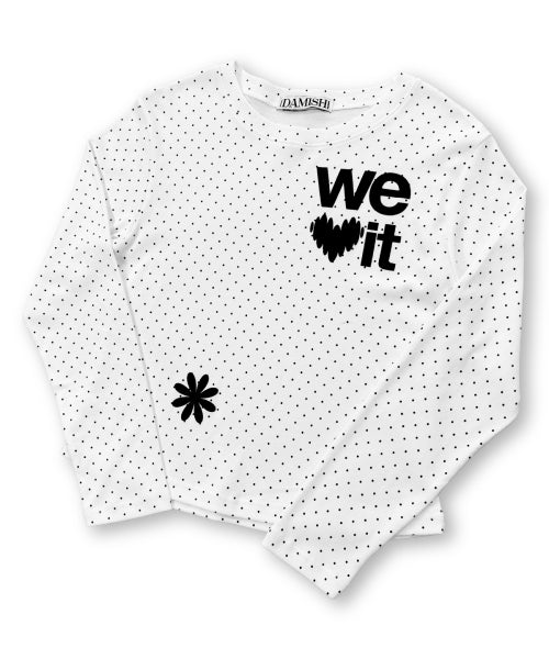 LOVE GRAPHIC DOT SLEEVE LONG - 2 COLORS IVORY