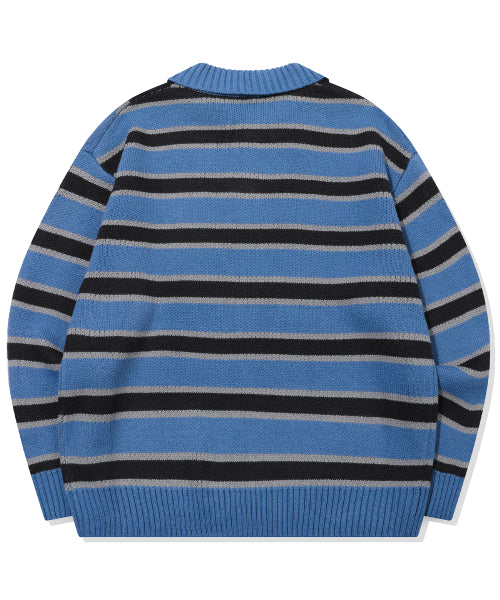 STRIPE RUGBY KNIT - 2 COLORS BLUE
