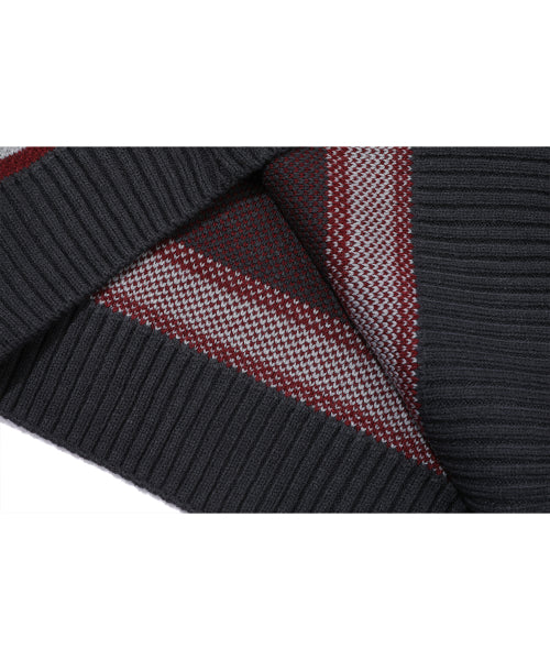 STRIPE RUGBY KNIT - 2 COLORS CHARCOAL