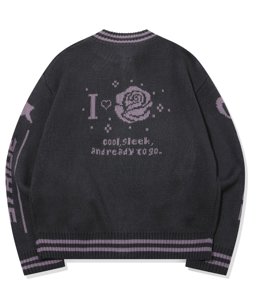 2-WAY KNIT ZIP-UP - 3 COLORS PURPLE