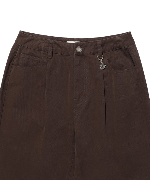 PEACH COTTON PINTUCK PANTS #GISELLE同款! - 2 COLORS BROWN