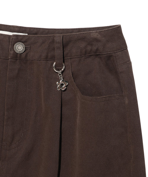 PEACH COTTON PINTUCK PANTS #GISELLE同款! - 2 COLORS BROWN
