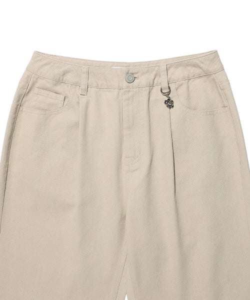 PEACH COTTON PINTUCK PANTS #GISELLE同款! - 2 COLORS BEIGE