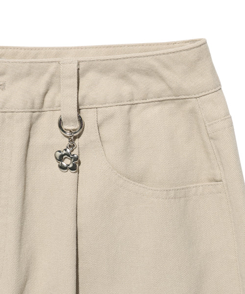 PEACH COTTON PINTUCK PANTS #GISELLE同款! - 2 COLORS BEIGE