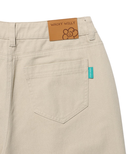 PEACH COTTON PINTUCK PANTS #GISELLE同款! - 2 COLORS BEIGE