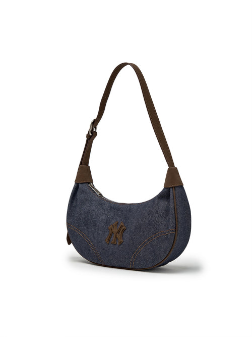 DENIM CONTRAST HOBO BAG NY #KARINA同款! AS SHOWN