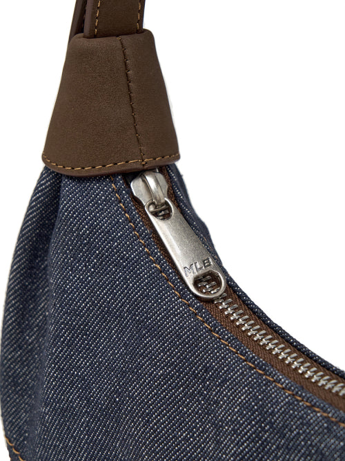 DENIM CONTRAST HOBO BAG NY #KARINA同款! AS SHOWN