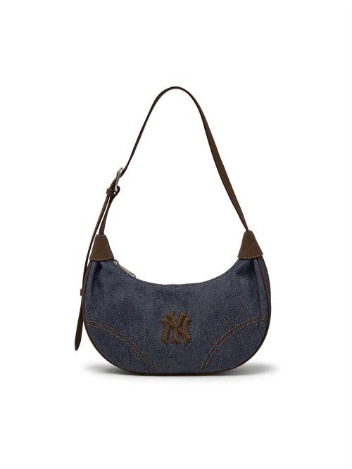 DENIM CONTRAST HOBO BAG NY #KARINA同款! AS SHOWN