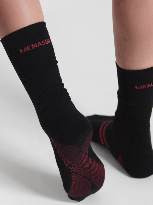 [5 PACK] MENASOO SOFT RUNSOCKS - 2 COLORS BLACK