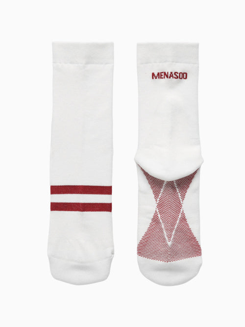 [5 PACK] MENASOO SOFT RUNSOCKS - 2 COLORS WHITE