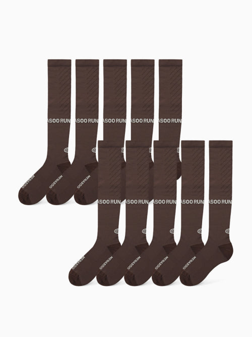 [10 PACK] MENASOO LONG SOCKS - 3 COLORS BROWN