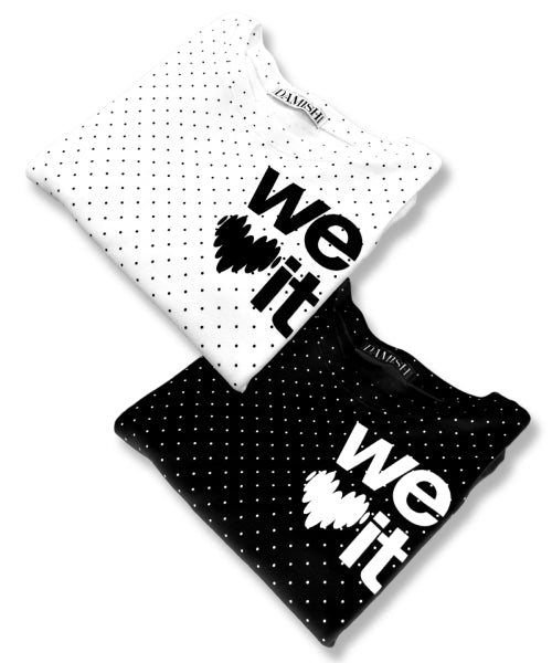 LOVE GRAPHIC DOT SLEEVE LONG - 2 COLORS BLACK