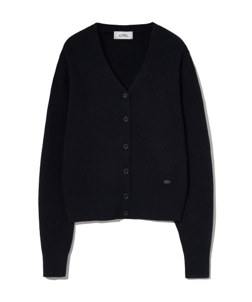 BASIC V-NECK CARDIGAN - 10 COLORS BLACK