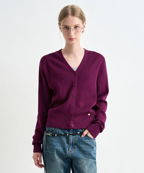 BASIC V-NECK CARDIGAN - 10 COLORS BLACK