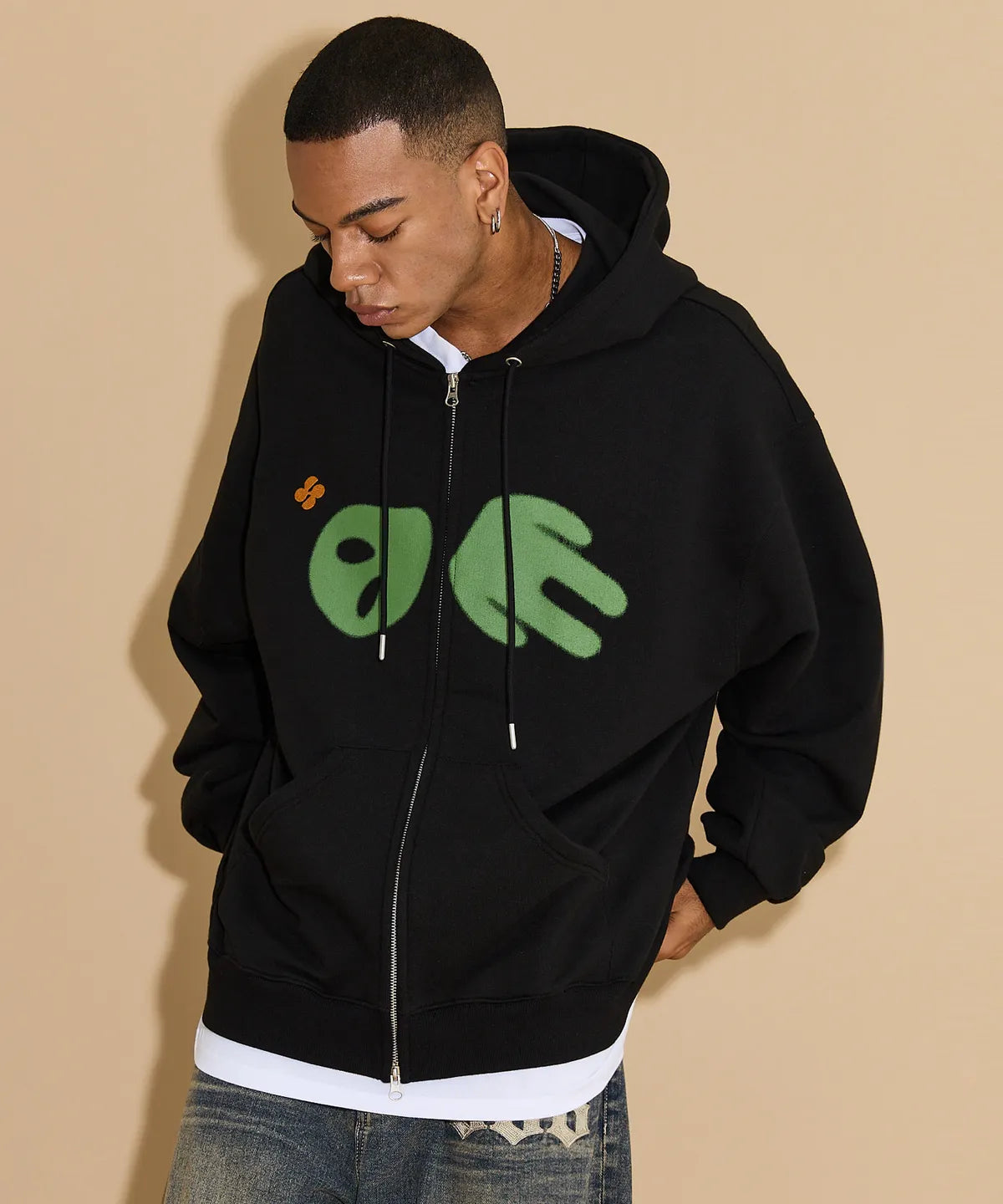 ALIEN HOODED ZIP-UP - 2 colors