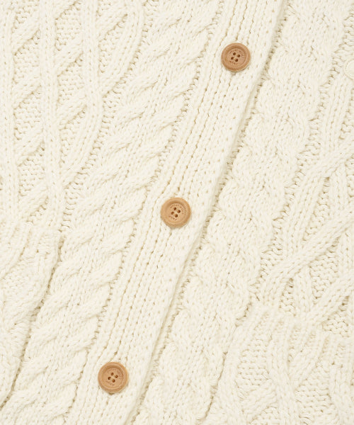 CABLE COLLAR CARDIGAN #GISELLE同款! - 2 COLORS CREAM