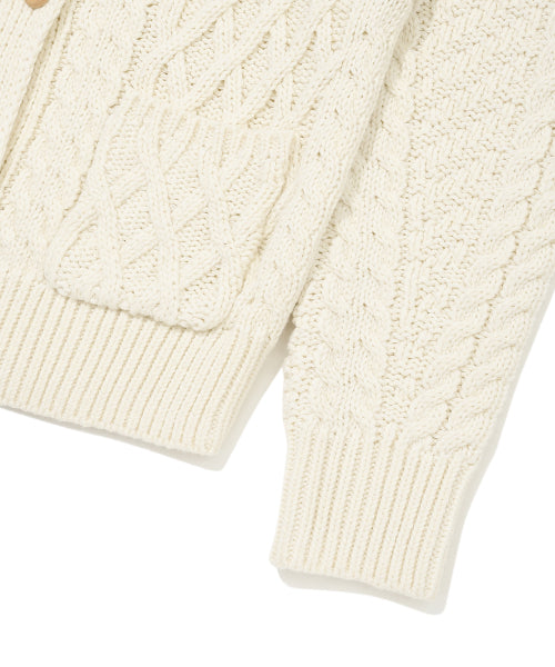 CABLE COLLAR CARDIGAN #GISELLE同款! - 2 COLORS CREAM