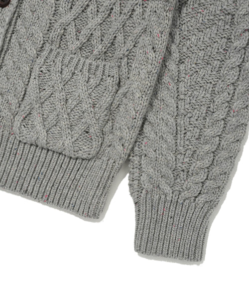 CABLE COLLAR CARDIGAN #GISELLE同款! - 2 COLORS GREY