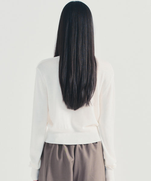 BOLD BUTTERFLY JAQUARD KNIT #徐睿知同款! - 3 COLORS IVORY