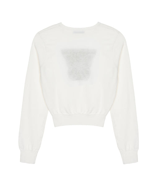 BOLD BUTTERFLY JAQUARD KNIT #徐睿知同款! - 3 COLORS IVORY