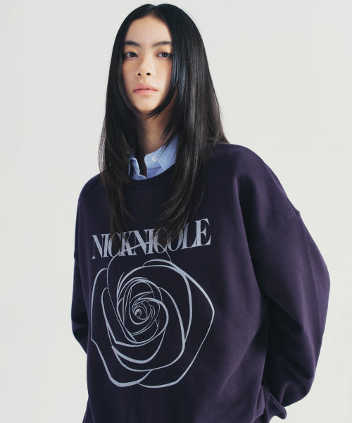 NICOLE ROSE PRINTING SWEATSHIRT #徐睿知同款! - 8 COLORS SILVER